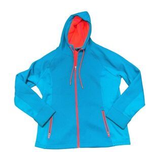 SWISS TECH Women’s Waffle Knit Fleece Hooded Zip Up Jacket Size XL